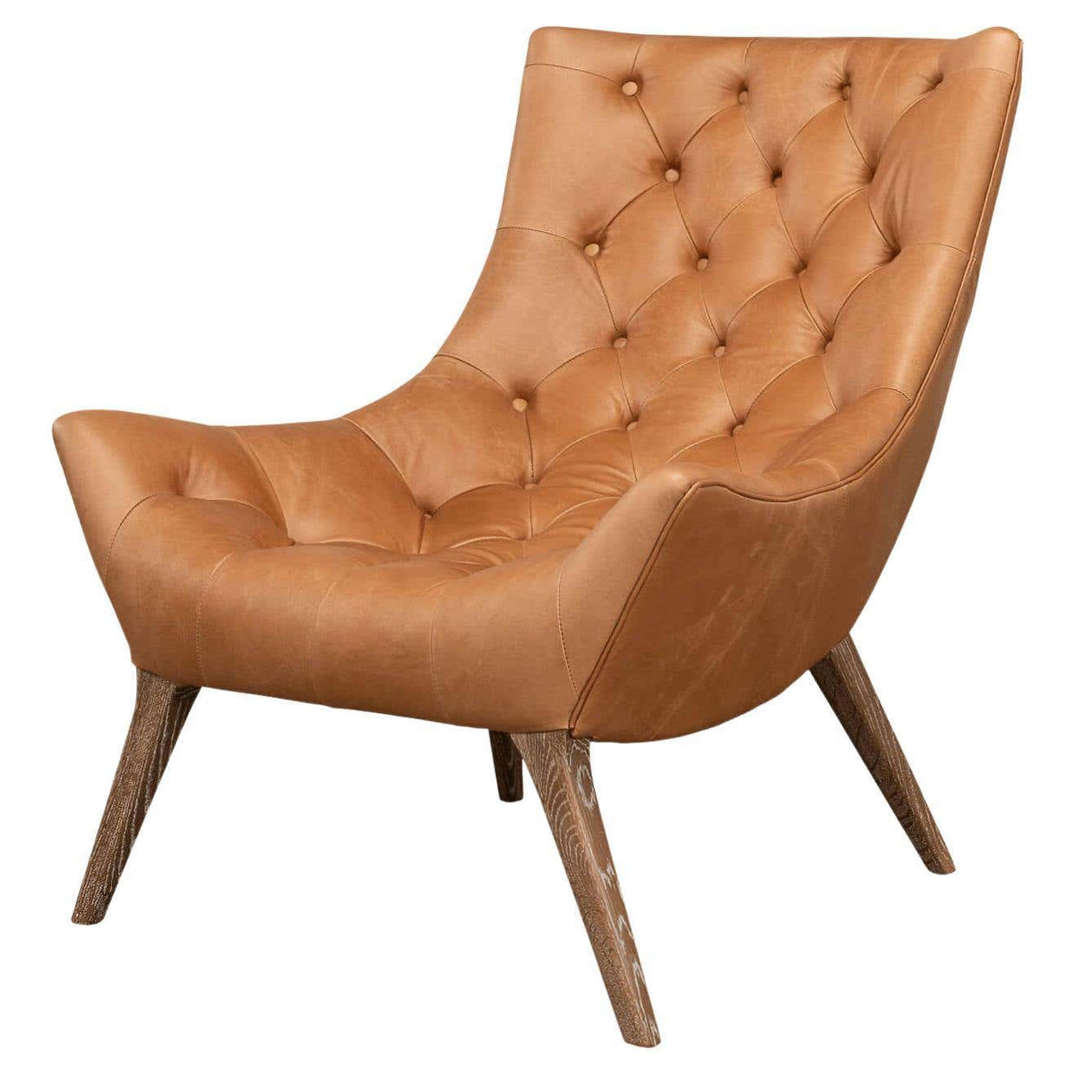 Mid Century Style Leather Armchair - English Georgian America