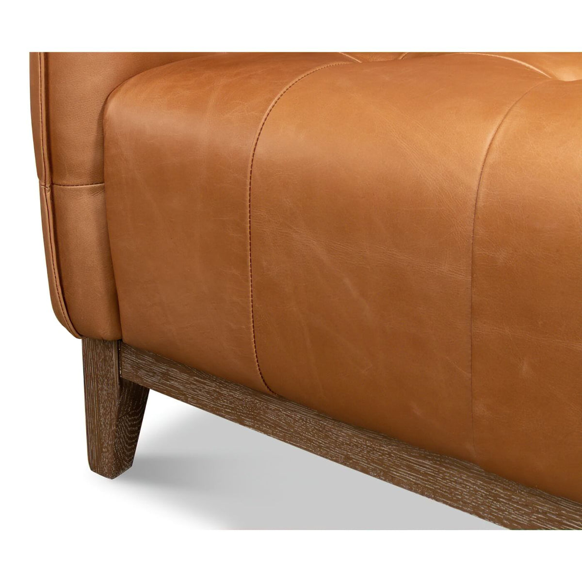 Mid Century Style Leather Sofa - English Georgian America