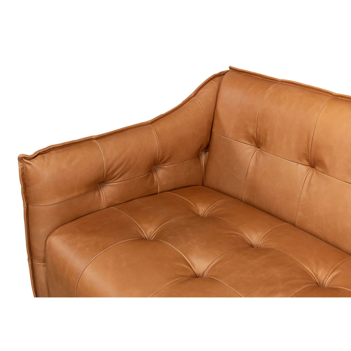 Mid Century Style Leather Sofa - English Georgian America