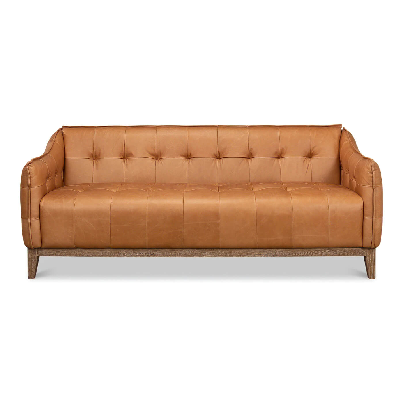 Mid Century Style Leather Sofa - English Georgian America