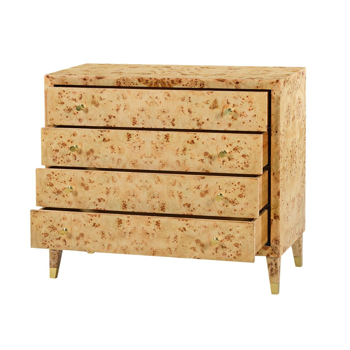 Mid Century Style Light Burl Dresser - English Georgian America