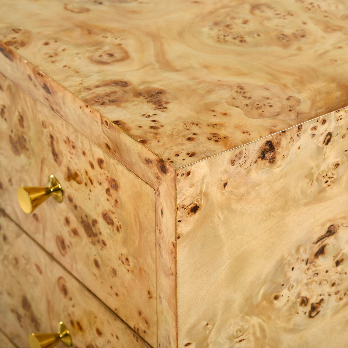 Mid Century Style Light Burl Dresser - English Georgian America