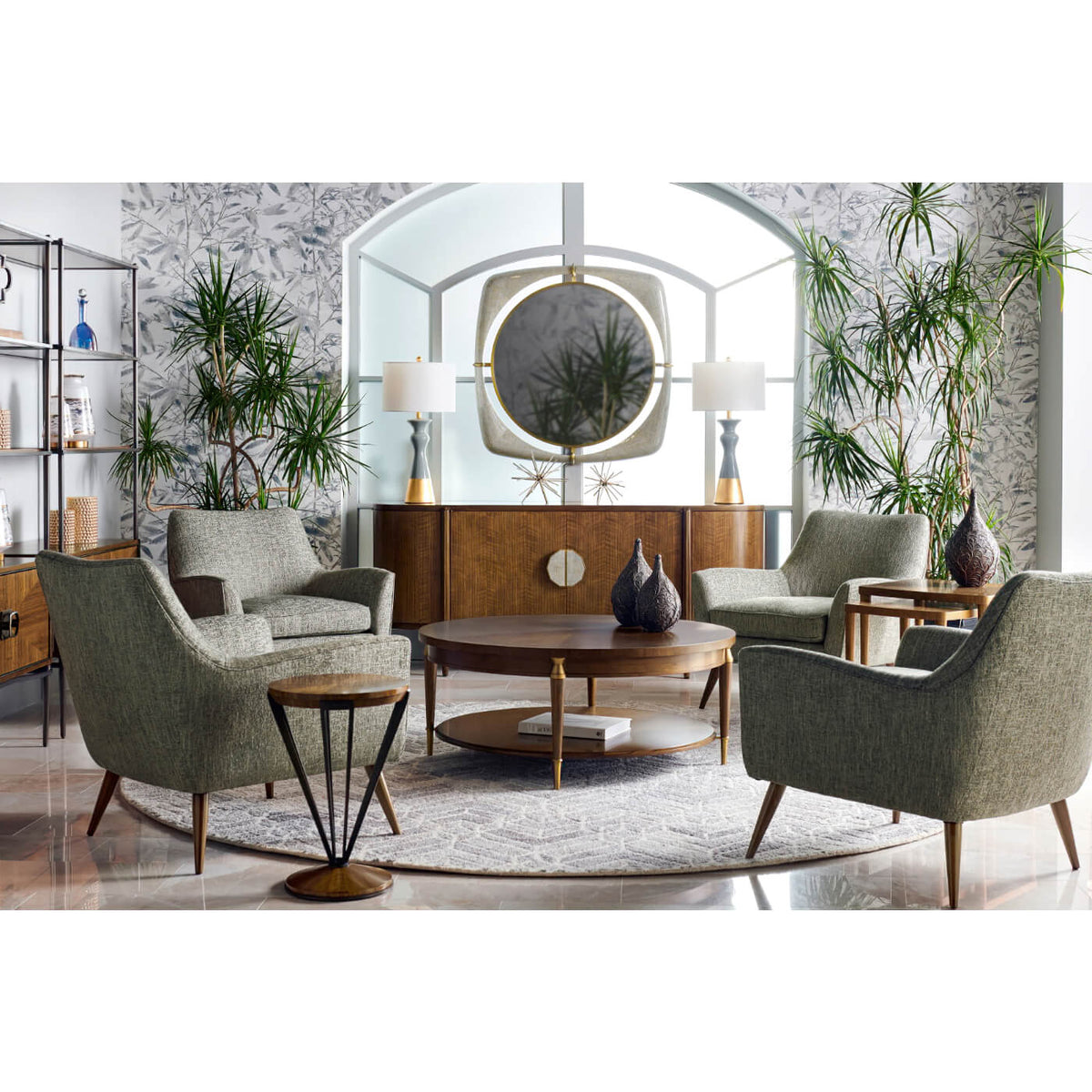 Mid Century Style Round Coffee Table - English Georgian America