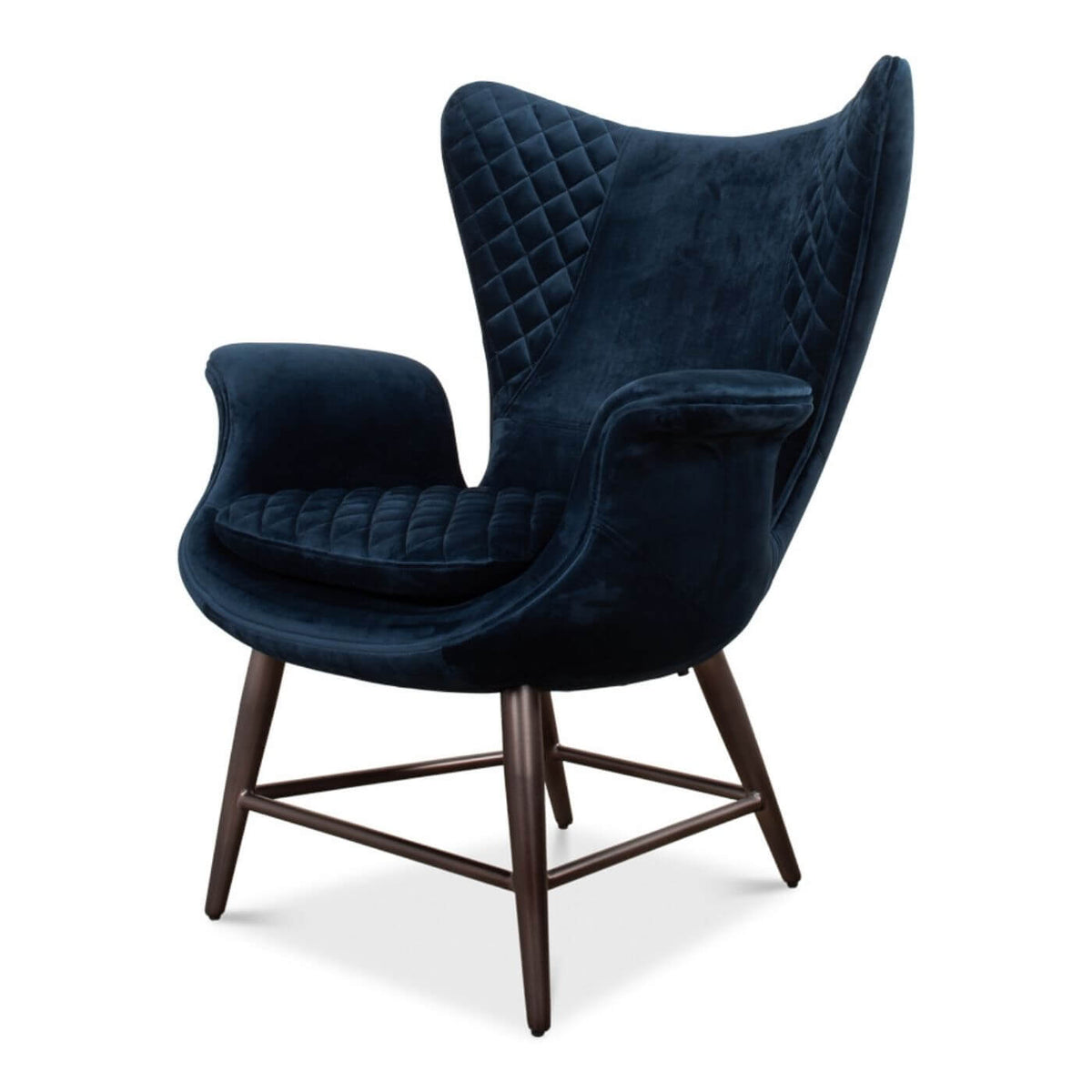 Mid Century Style Velvet Armchair - English Georgian America