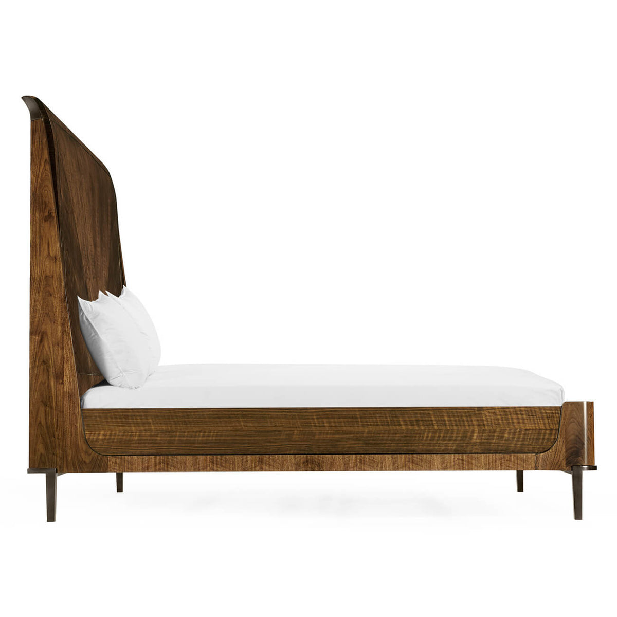 Mid Century Style Walnut Frame Bed - King - English Georgian America