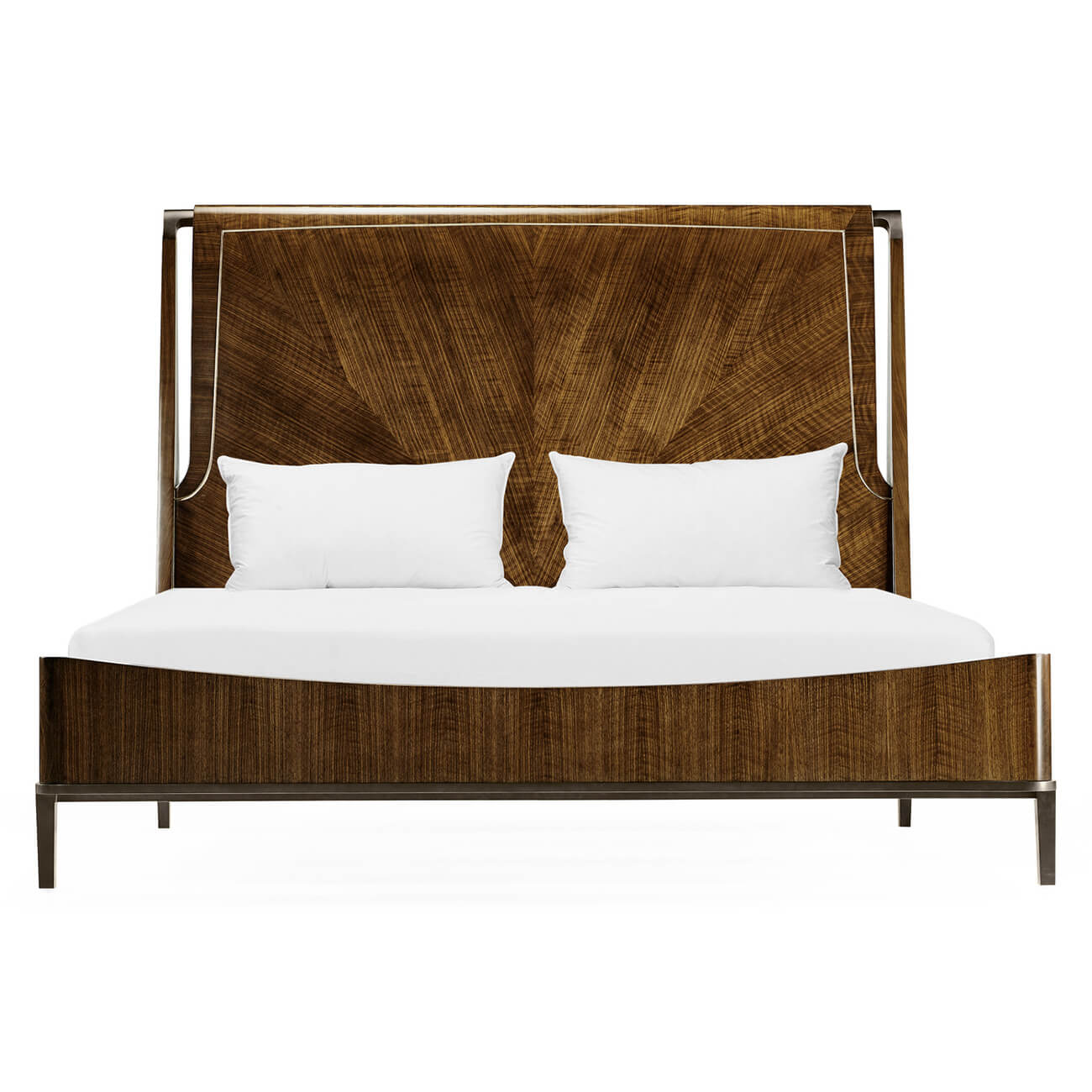 Mid Century Style Walnut Frame Bed - King - English Georgian America