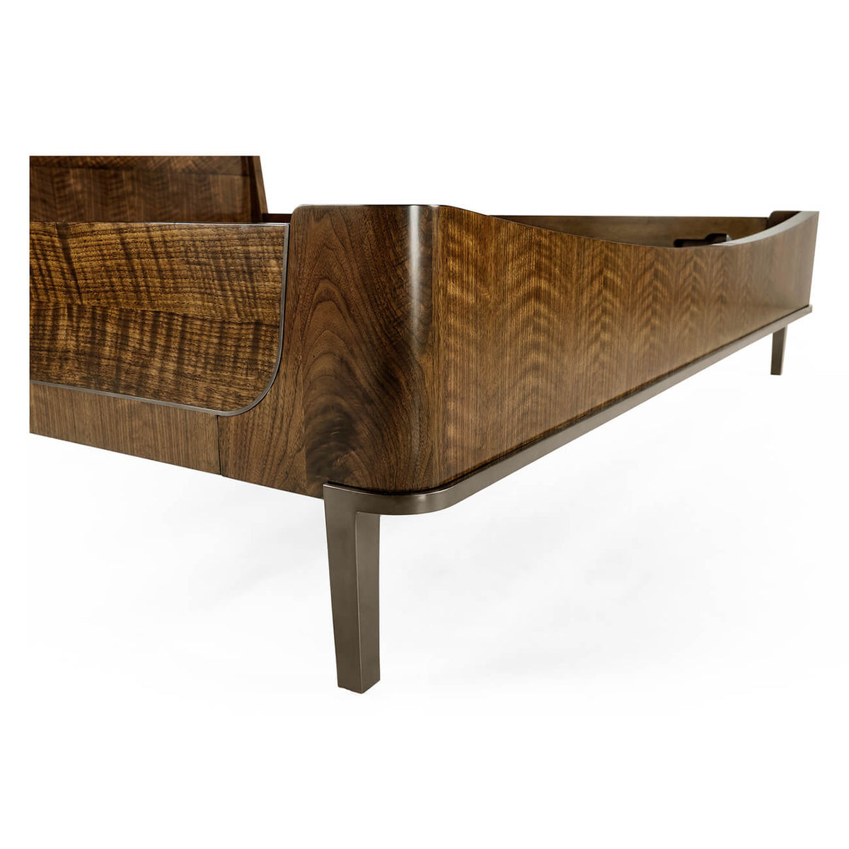 Mid Century Style Walnut Frame Bed - King - English Georgian America