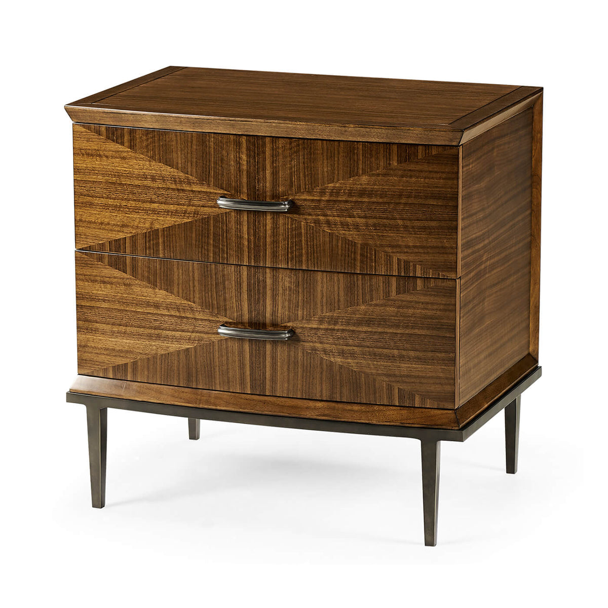 Mid Century Style Walnut Nightstand - English Georgian America