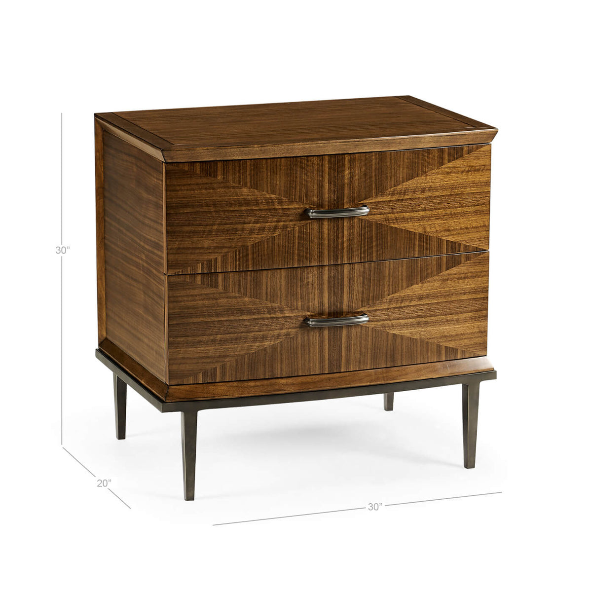 Mid Century Style Walnut Nightstand - English Georgian America