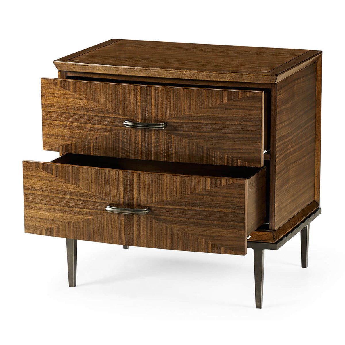 Mid Century Style Walnut Nightstand - English Georgian America