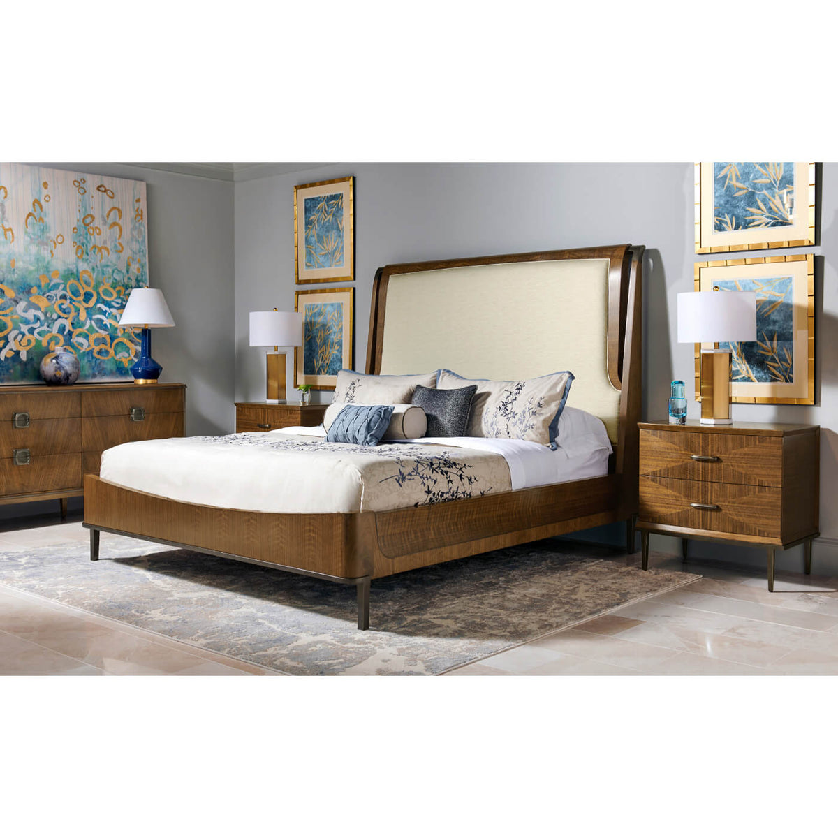 Mid Century Style Walnut Nightstand - English Georgian America