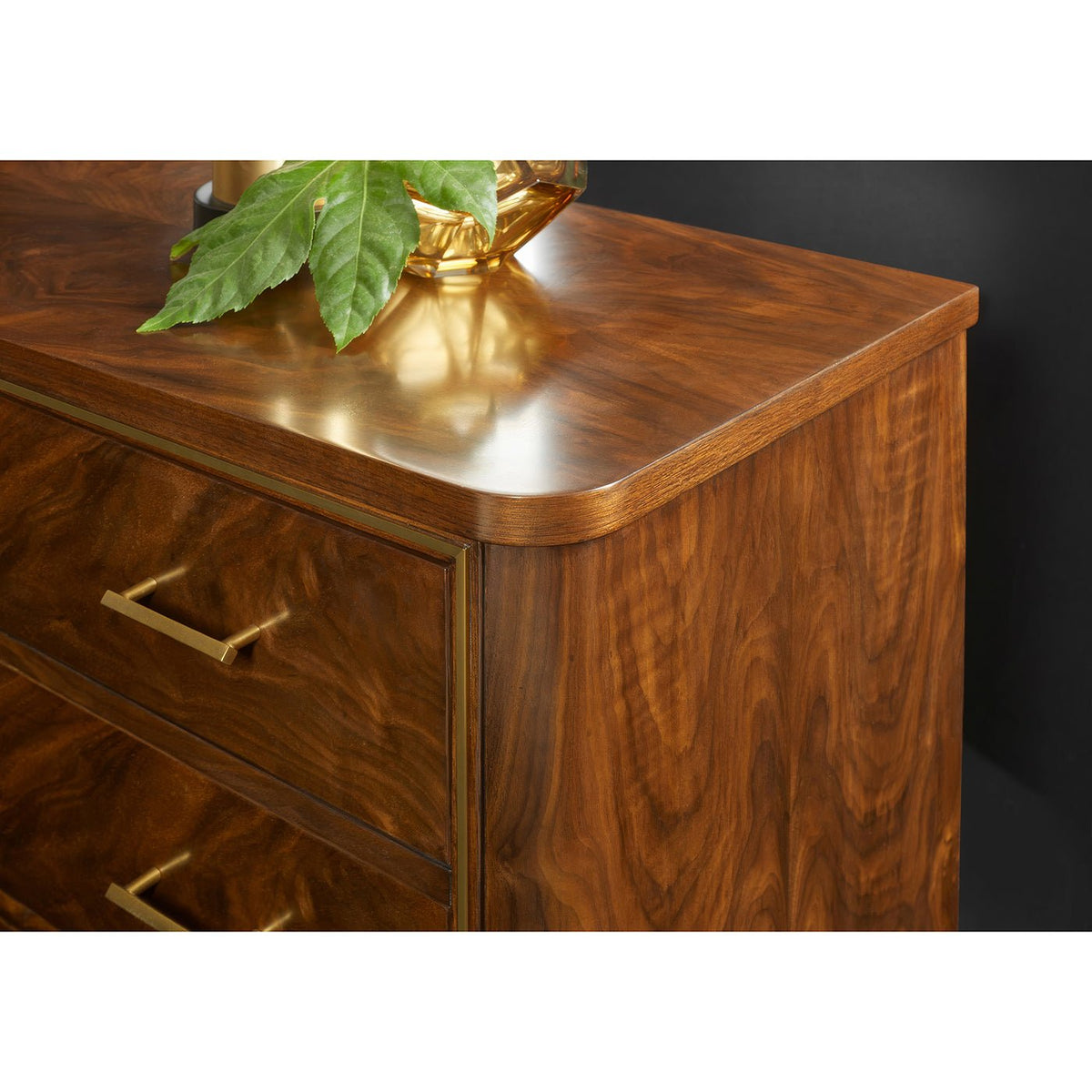 Mid Century Walnut Bedside Chest - English Georgian America