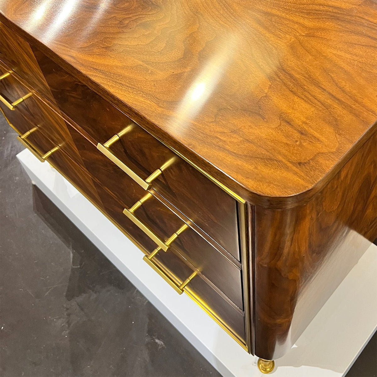 Mid Century Walnut Bedside Chest - English Georgian America