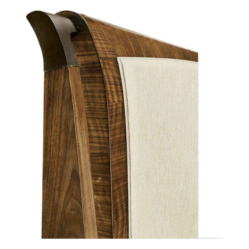 Mid Century Walnut Upholstered Bed - King - English Georgian America