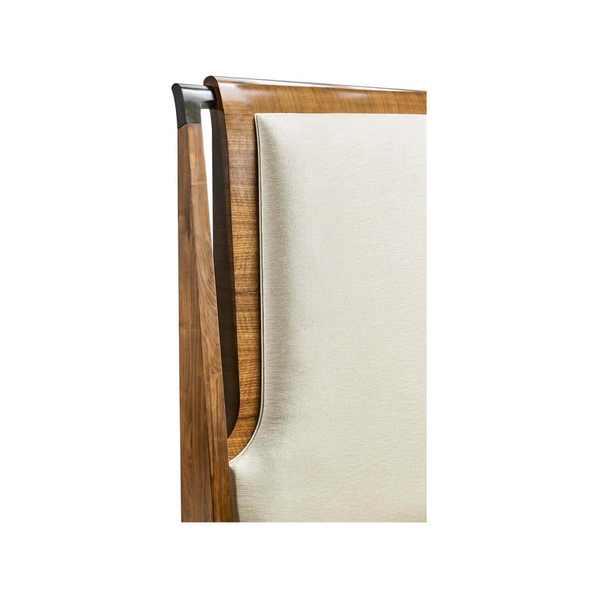 Mid Century Walnut Upholstered Bed - King - English Georgian America