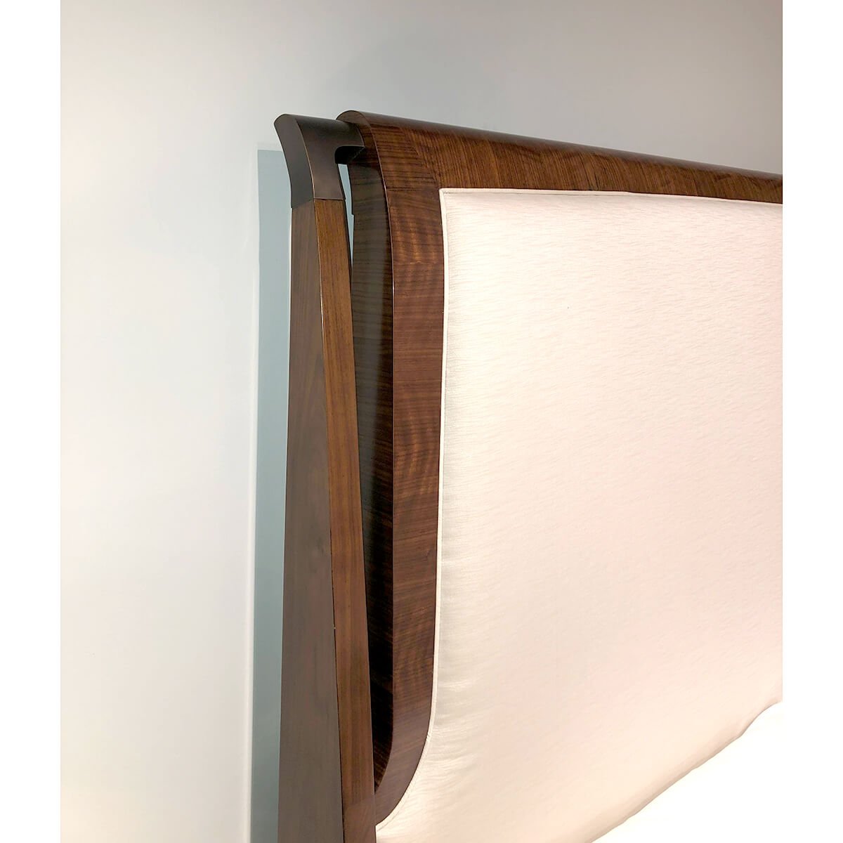 Mid Century Walnut Upholstered Bed - King - English Georgian America