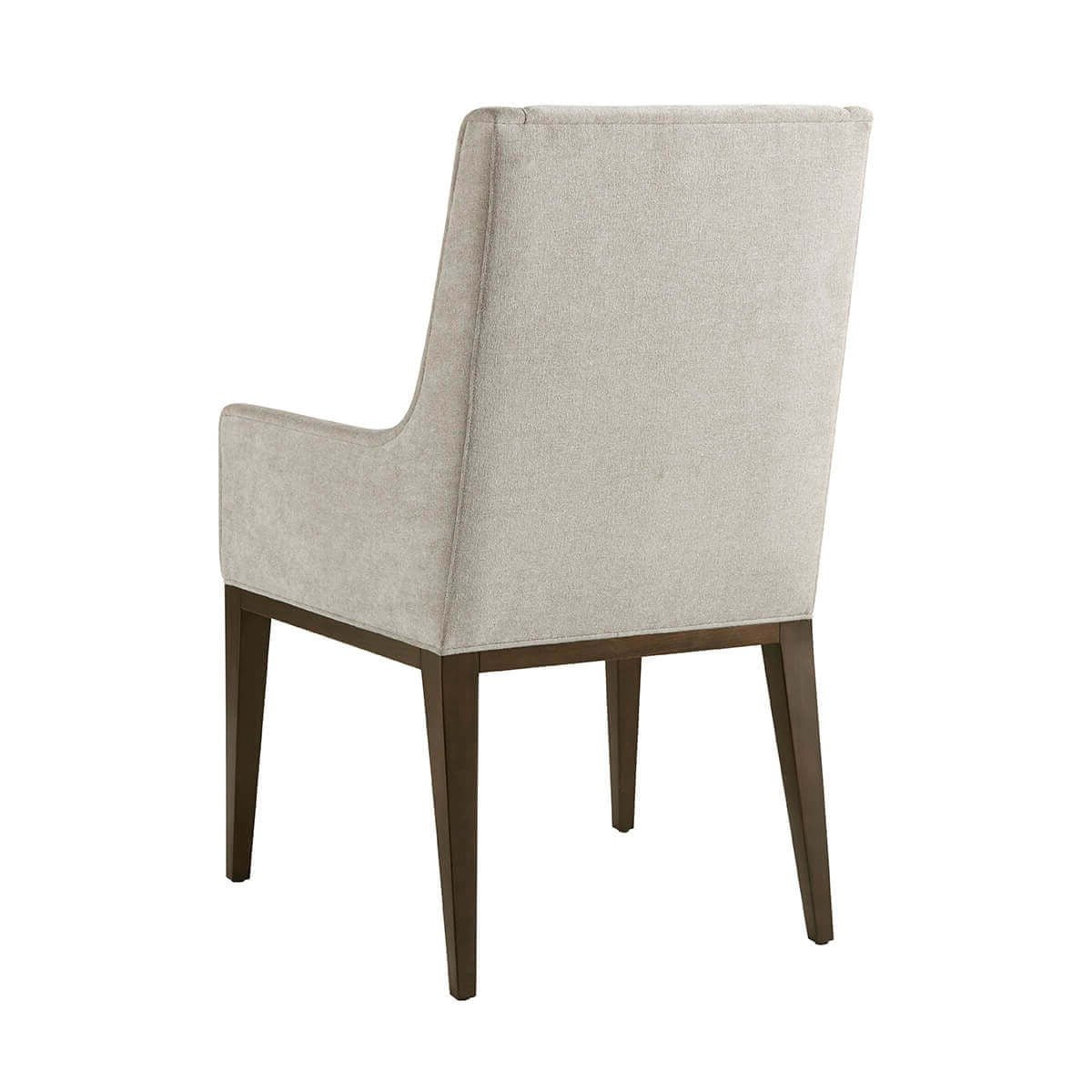 Midcentury Upholstered Dining Arm Chair - English Georgian America