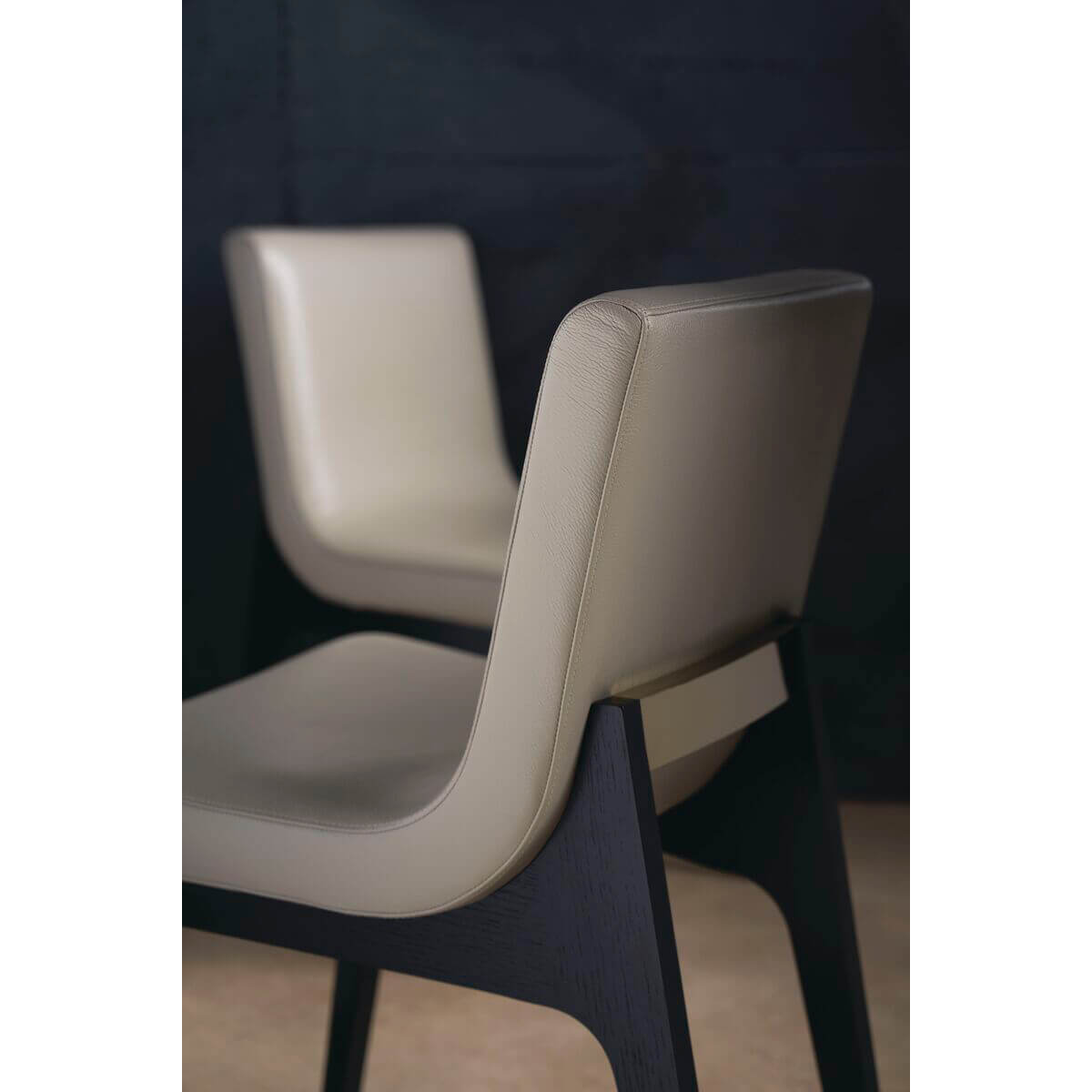 Midnight Modern Leather Dining Chair - English Georgian America