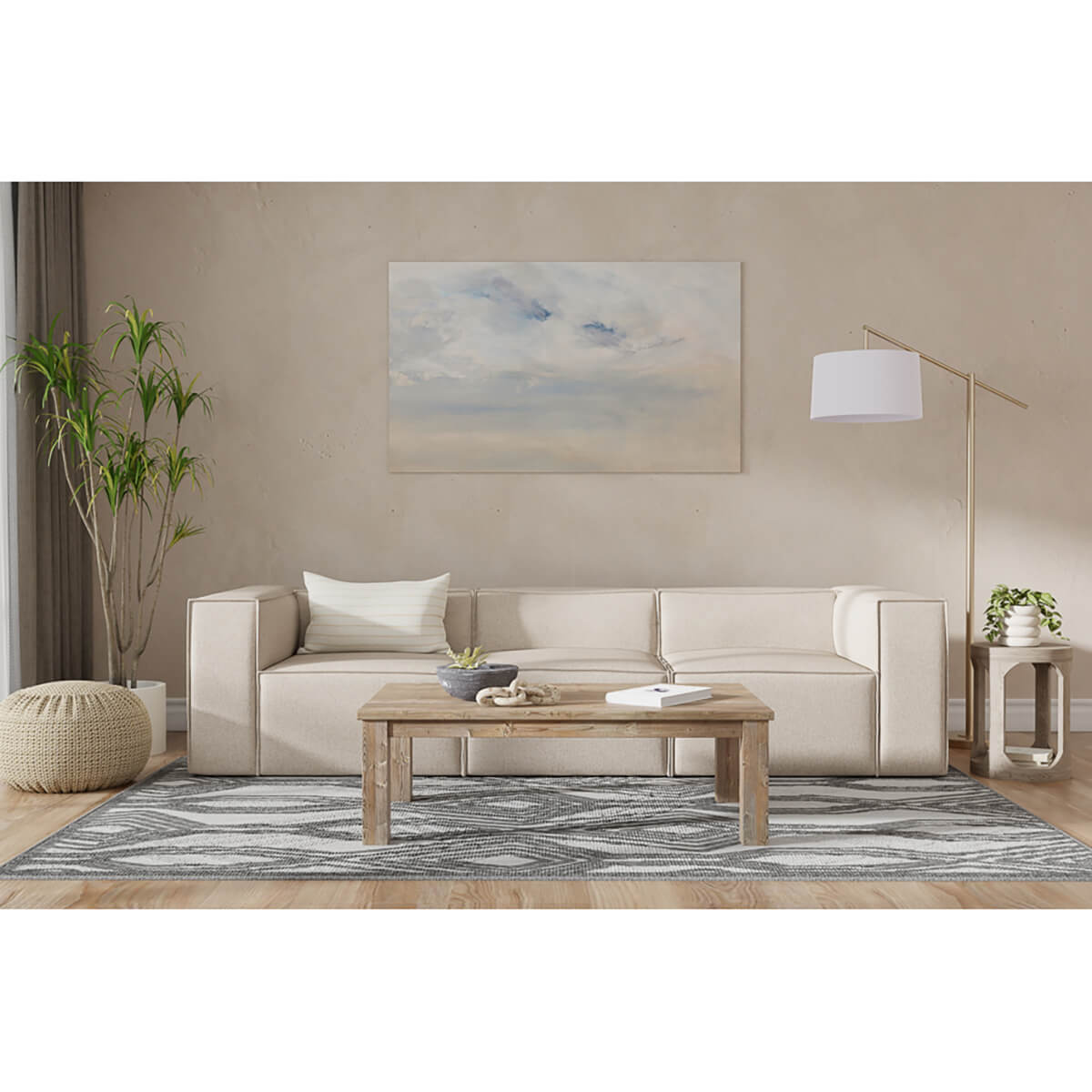 Minimalist Linen Sofa - English Georgian America