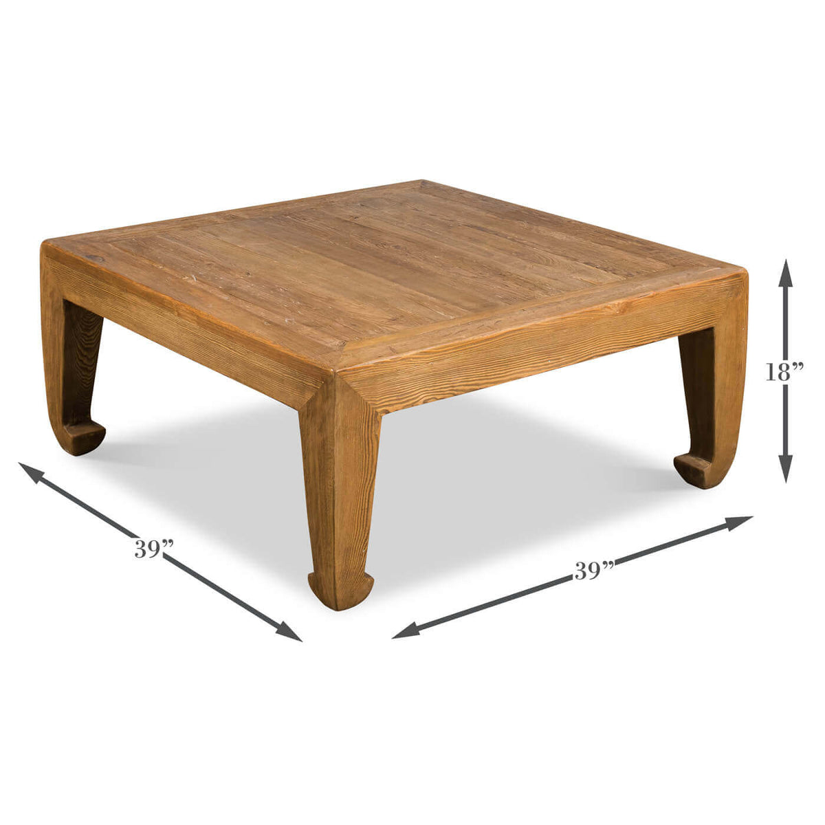 Modern Asian-Style Square Coffee Table - English Georgian America