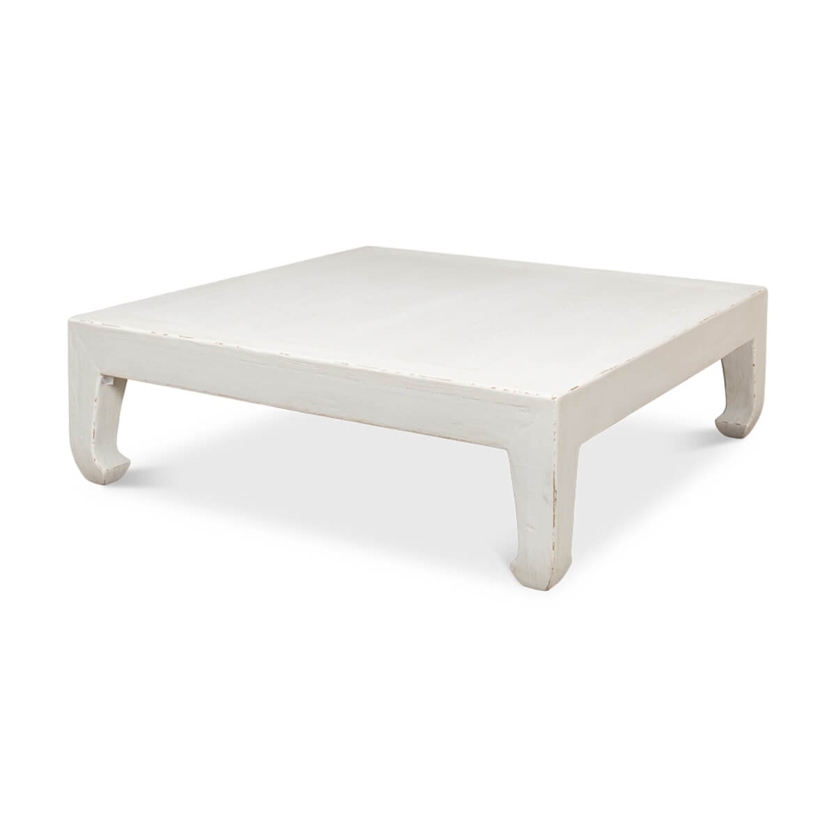 Modern Asian-Style White Coffee Table - English Georgian America