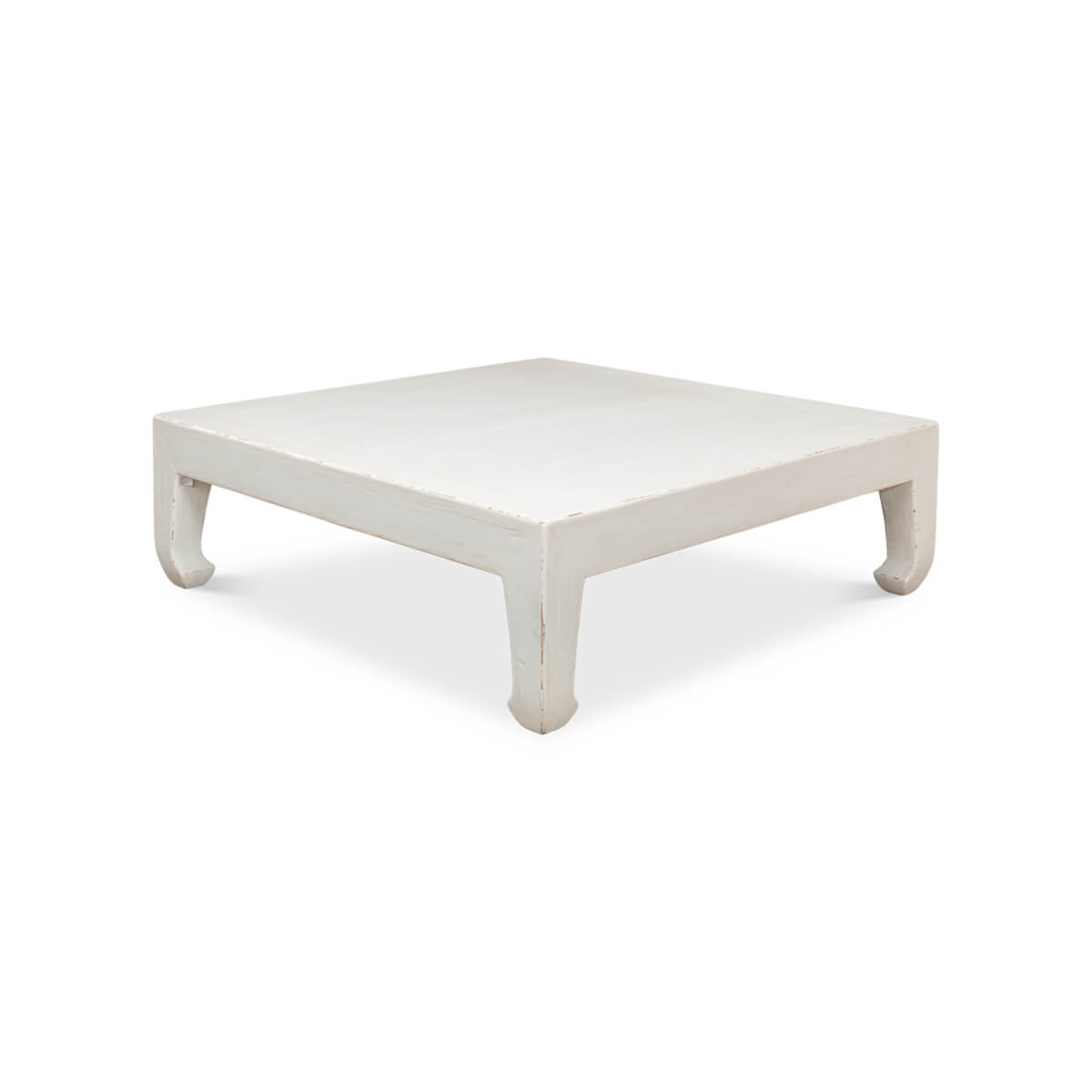 Modern Asian-Style White Coffee Table - English Georgian America