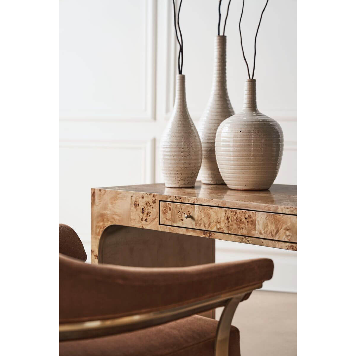 Modern Barrel Back Armchair - English Georgian America