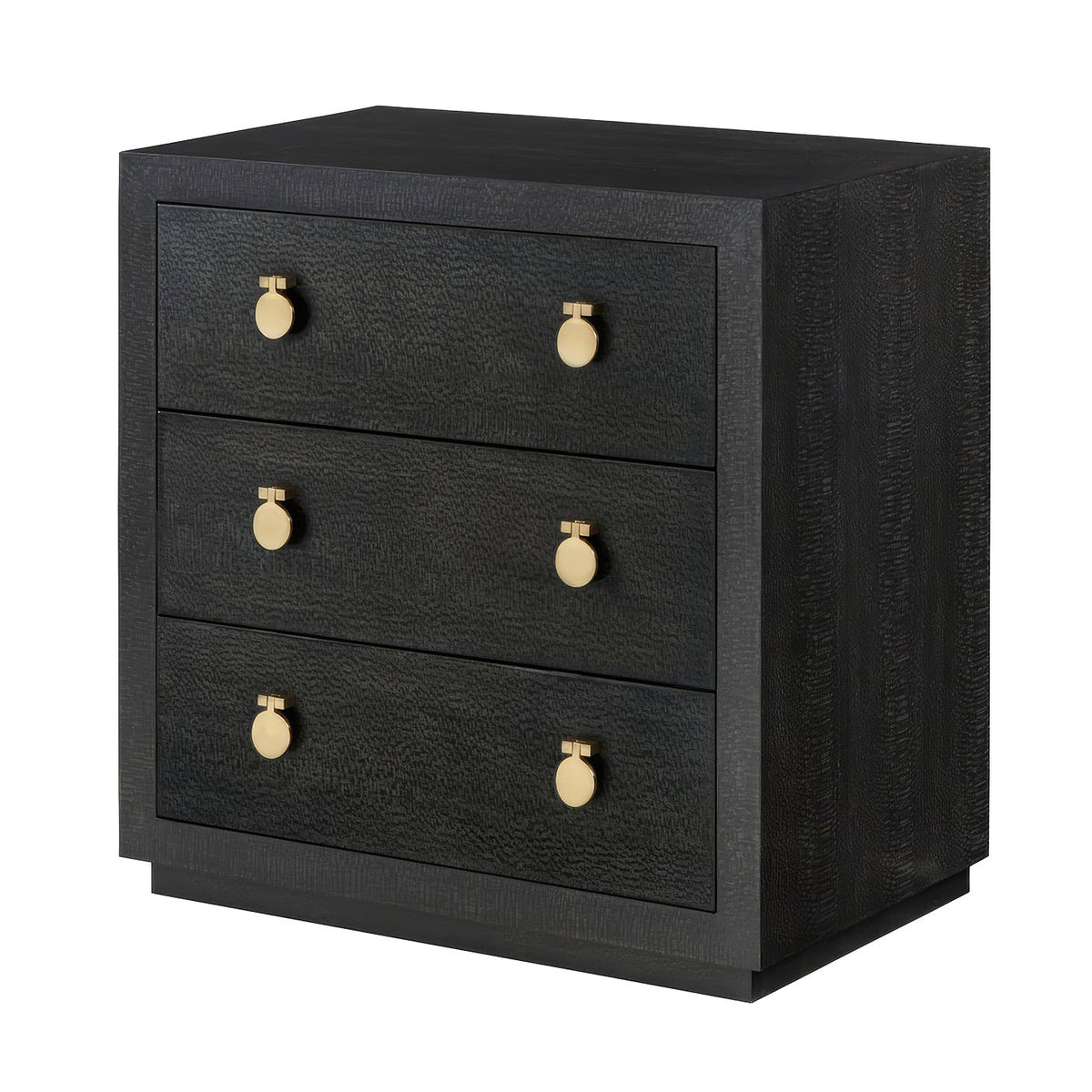 Modern Black Bedside Chest - English Georgian America