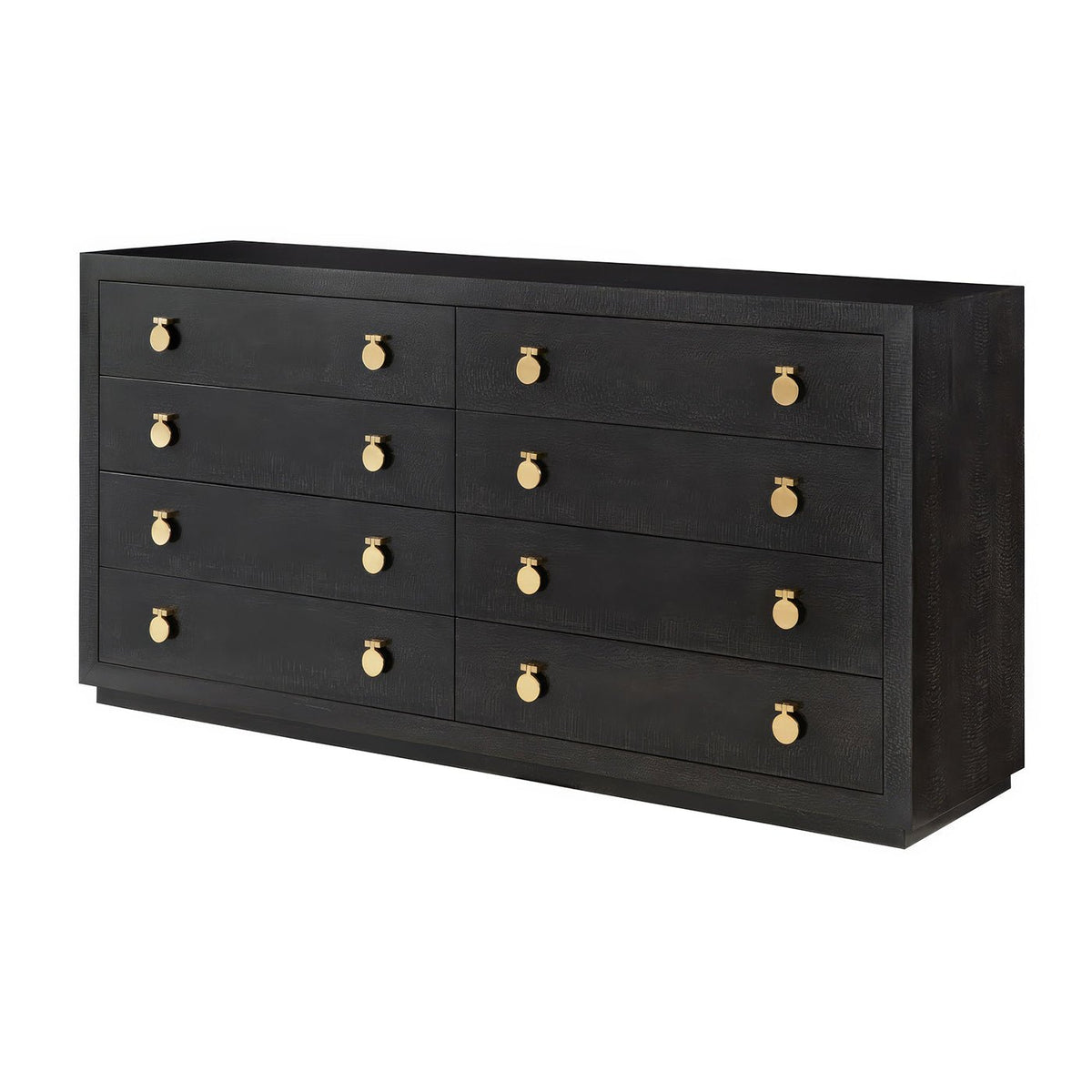 Modern Black Eight Drawer Dresser - English Georgian America