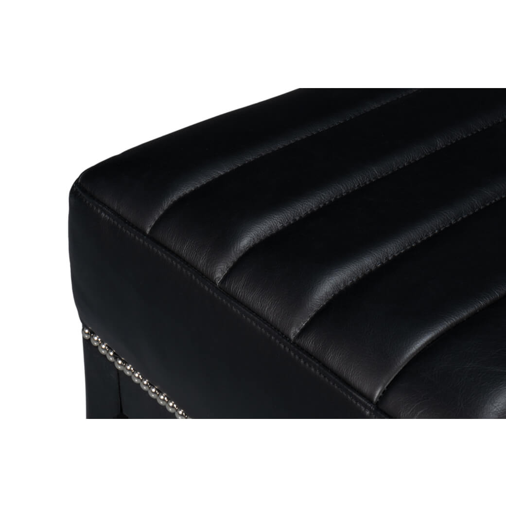 Modern Black Leather Accent Chair - English Georgian America