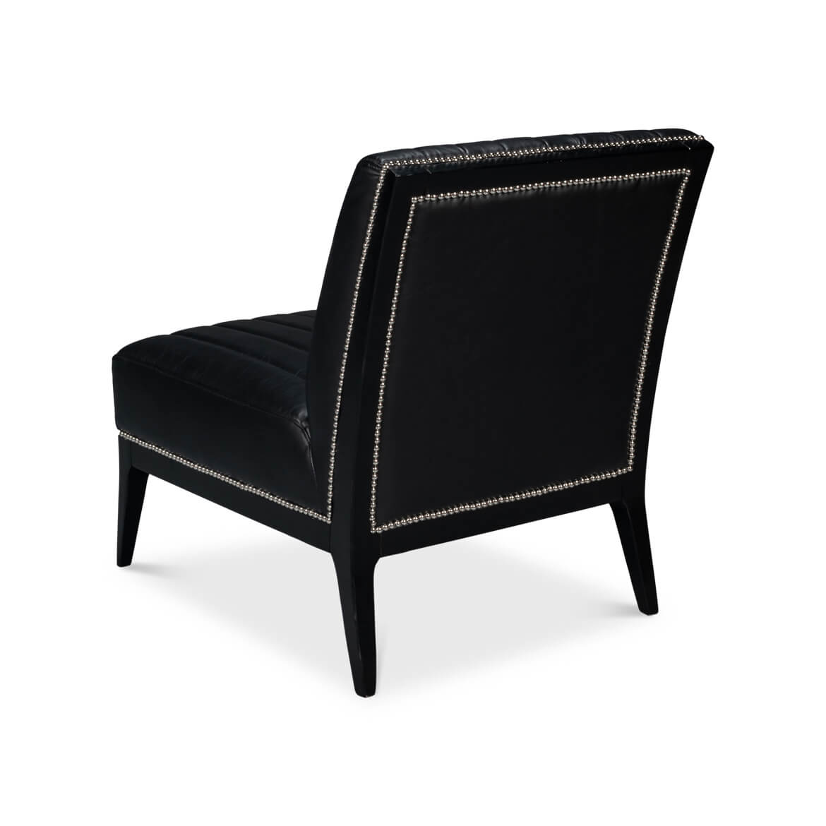 Modern Black Leather Accent Chair - English Georgian America