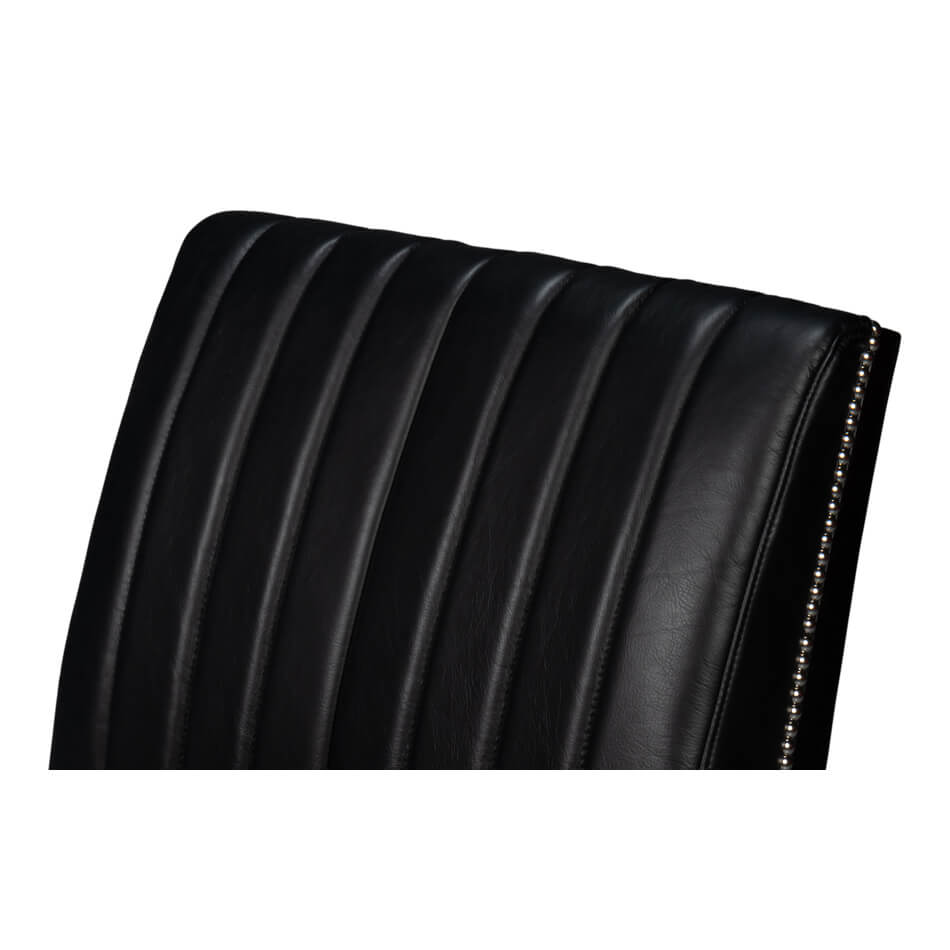 Modern Black Leather Accent Chair - English Georgian America