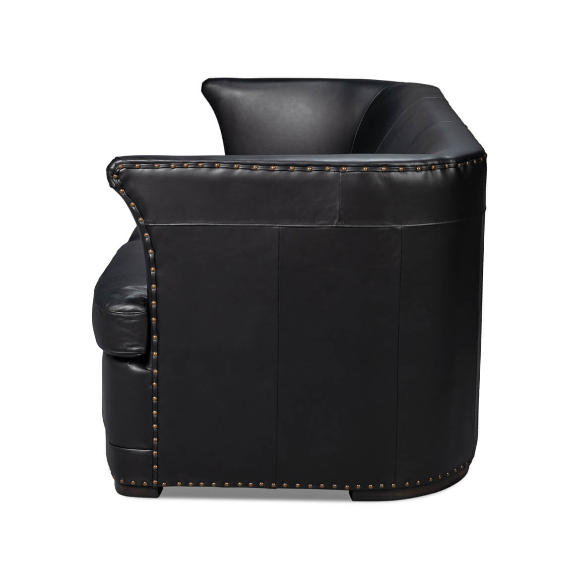 Modern Black Leather Sofa - English Georgian America