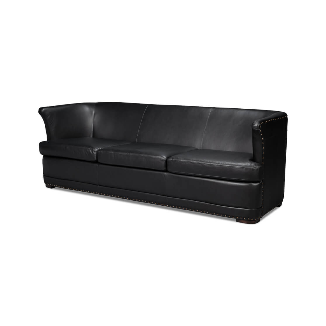 Modern Black Leather Sofa - English Georgian America