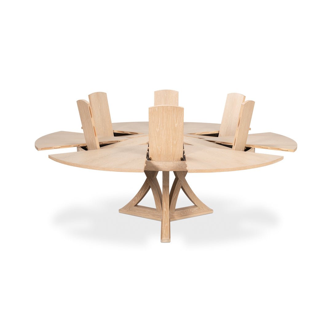 Modern Bleached Oak Jupe Dining Table - 70&quot; - English Georgian America