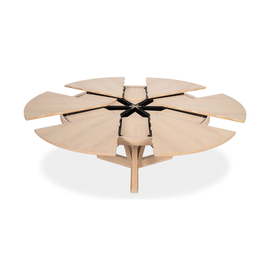 Modern Bleached Oak Jupe Dining Table - 84&quot; - English Georgian America