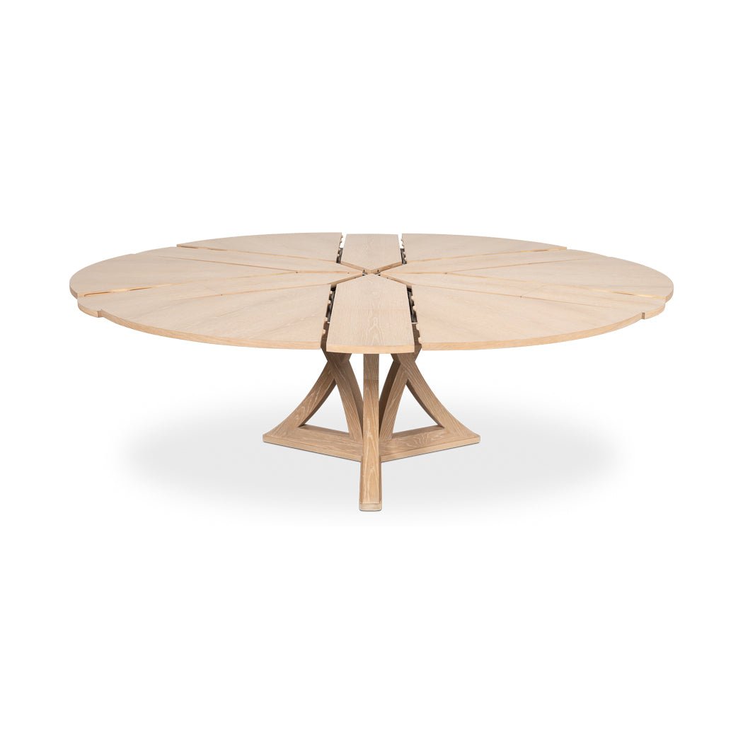 Modern Bleached Oak Jupe Dining Table - 84&quot; - English Georgian America