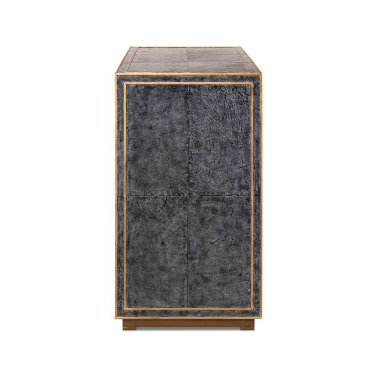 Modern Blue Leather Cabinet - English Georgian America