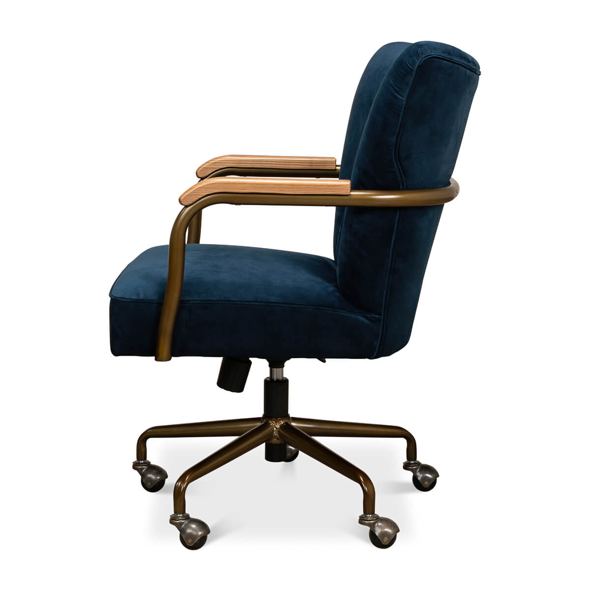 Modern Blue Velvet Desk Chair - English Georgian America