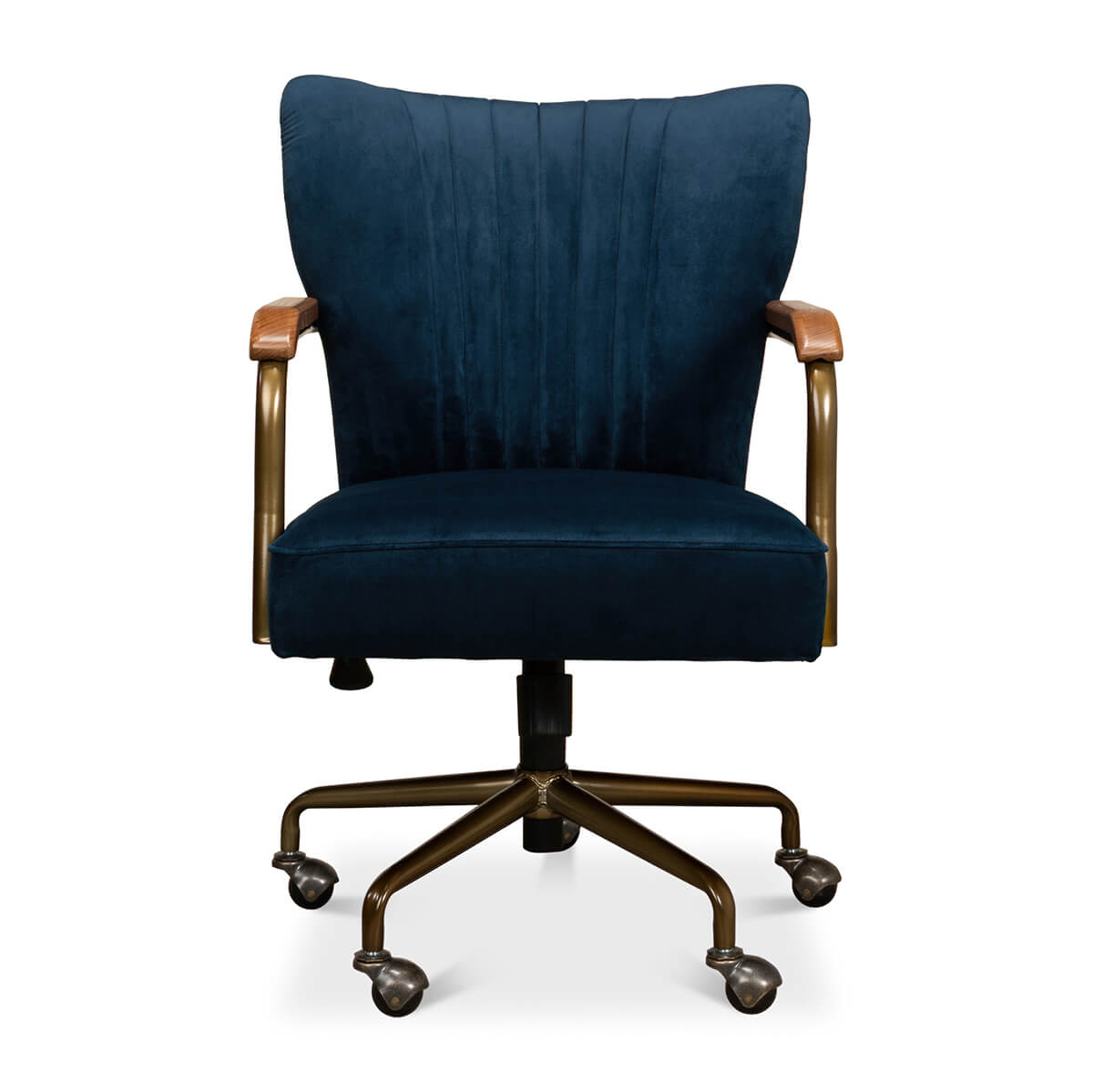 Modern Blue Velvet Desk Chair - English Georgian America