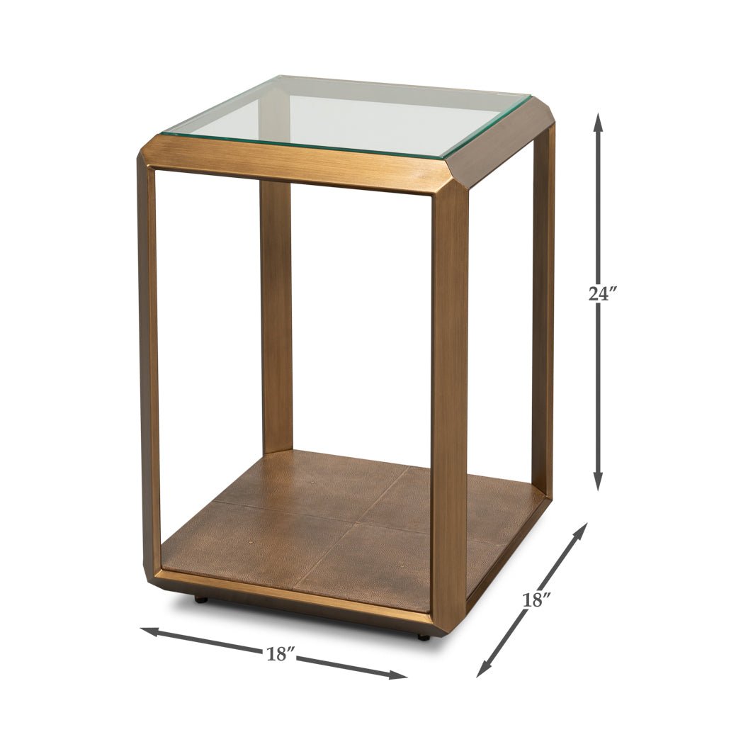 Modern Brass Finish Accent Table - English Georgian America