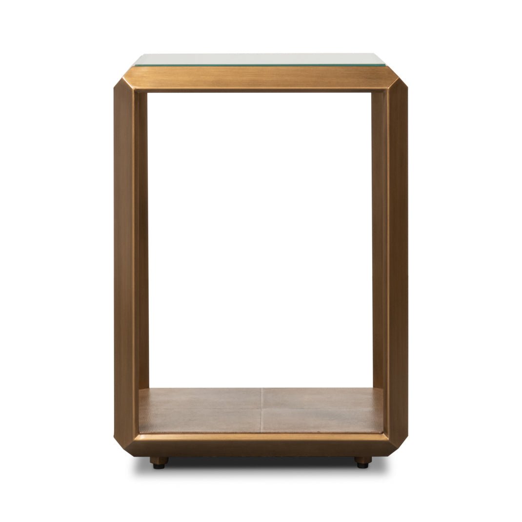 Modern Brass Finish Accent Table - English Georgian America