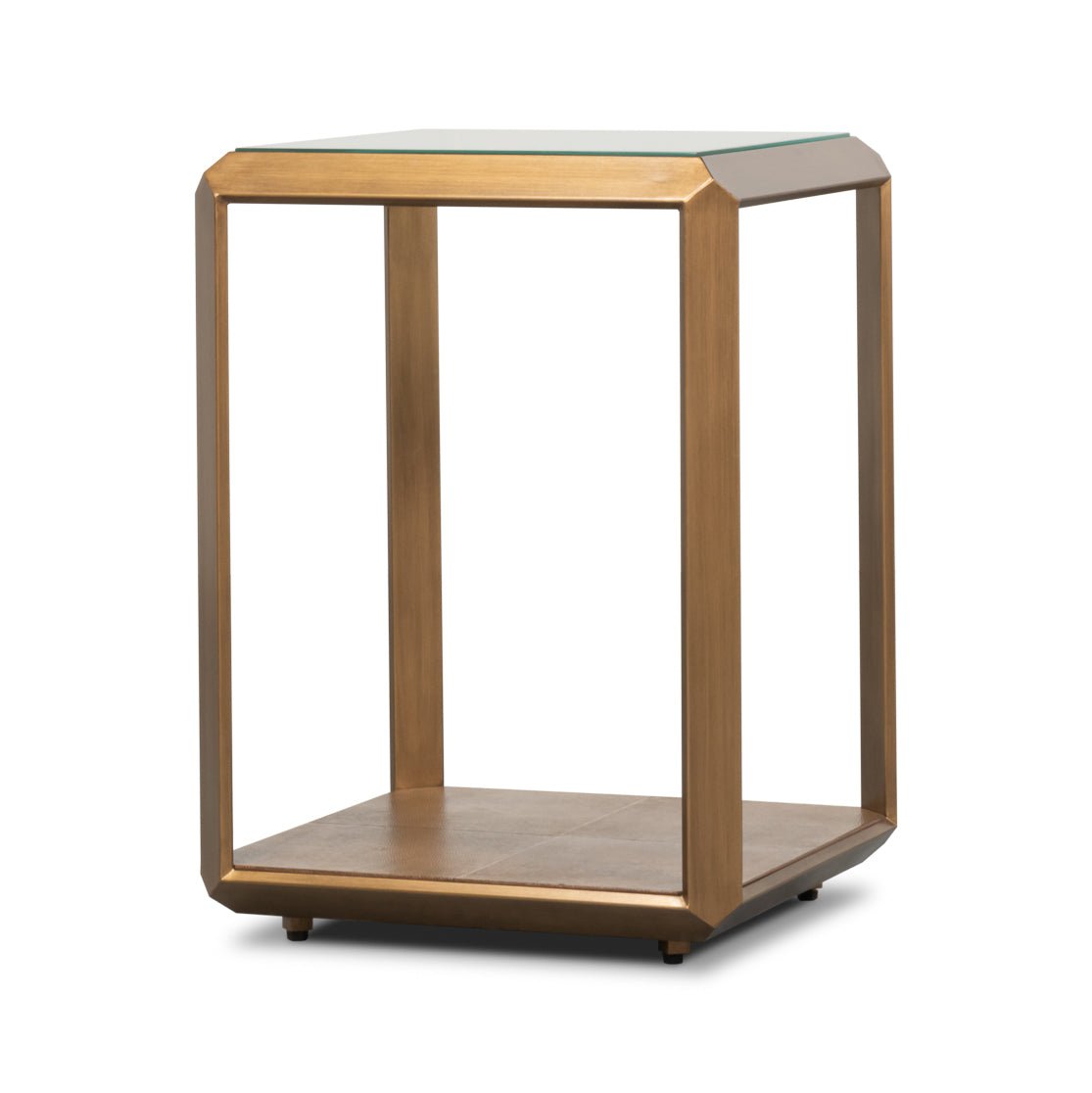 Modern Brass Finish Accent Table - English Georgian America