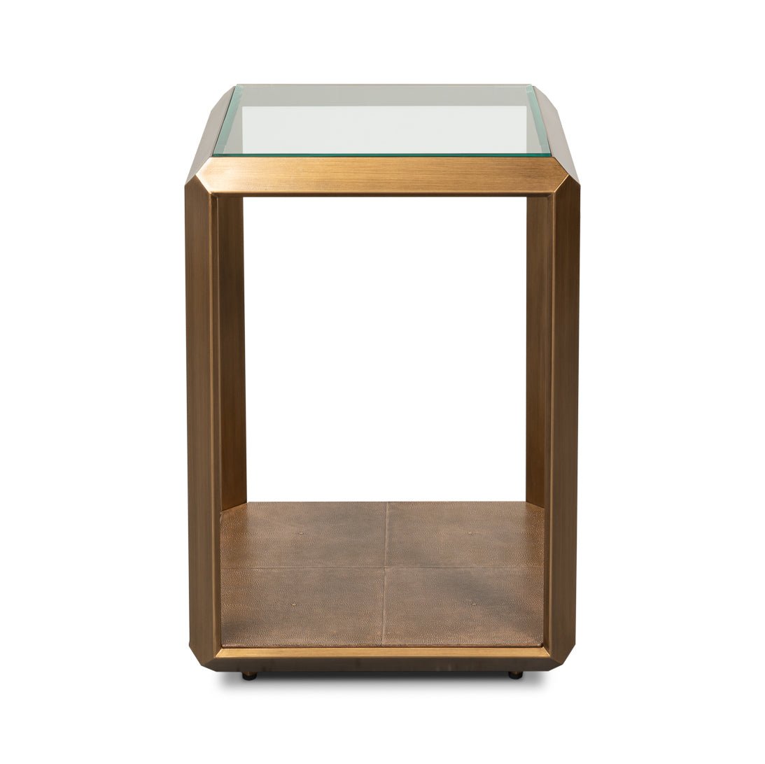 Modern Brass Finish Accent Table - English Georgian America