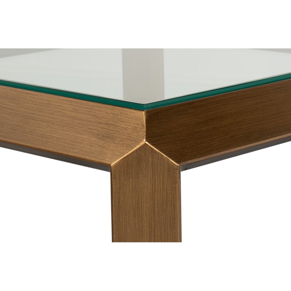 Modern Brass Finish Accent Table - English Georgian America