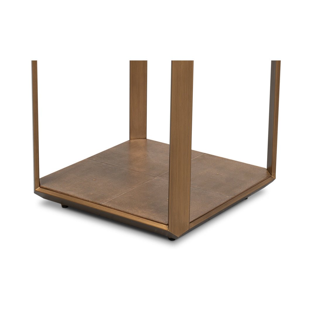 Modern Brass Finish Accent Table - English Georgian America