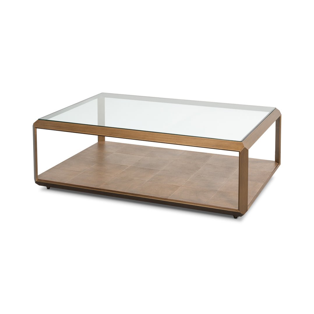Modern Brass Finish Coffee Table - English Georgian America