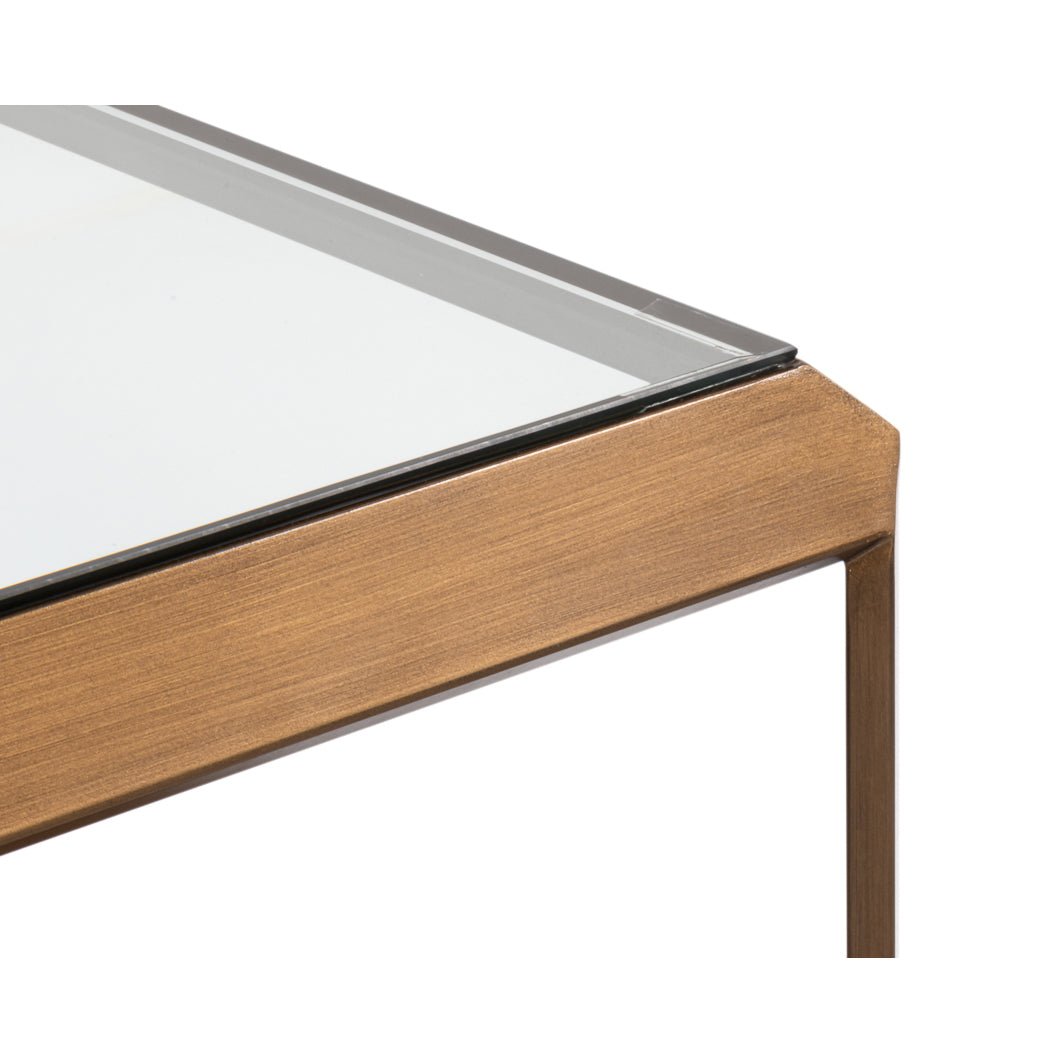 Modern Brass Finish Coffee Table - English Georgian America