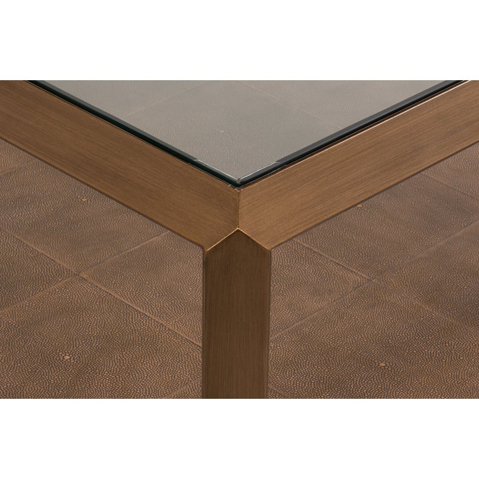 Modern Brass Finish Coffee Table - English Georgian America