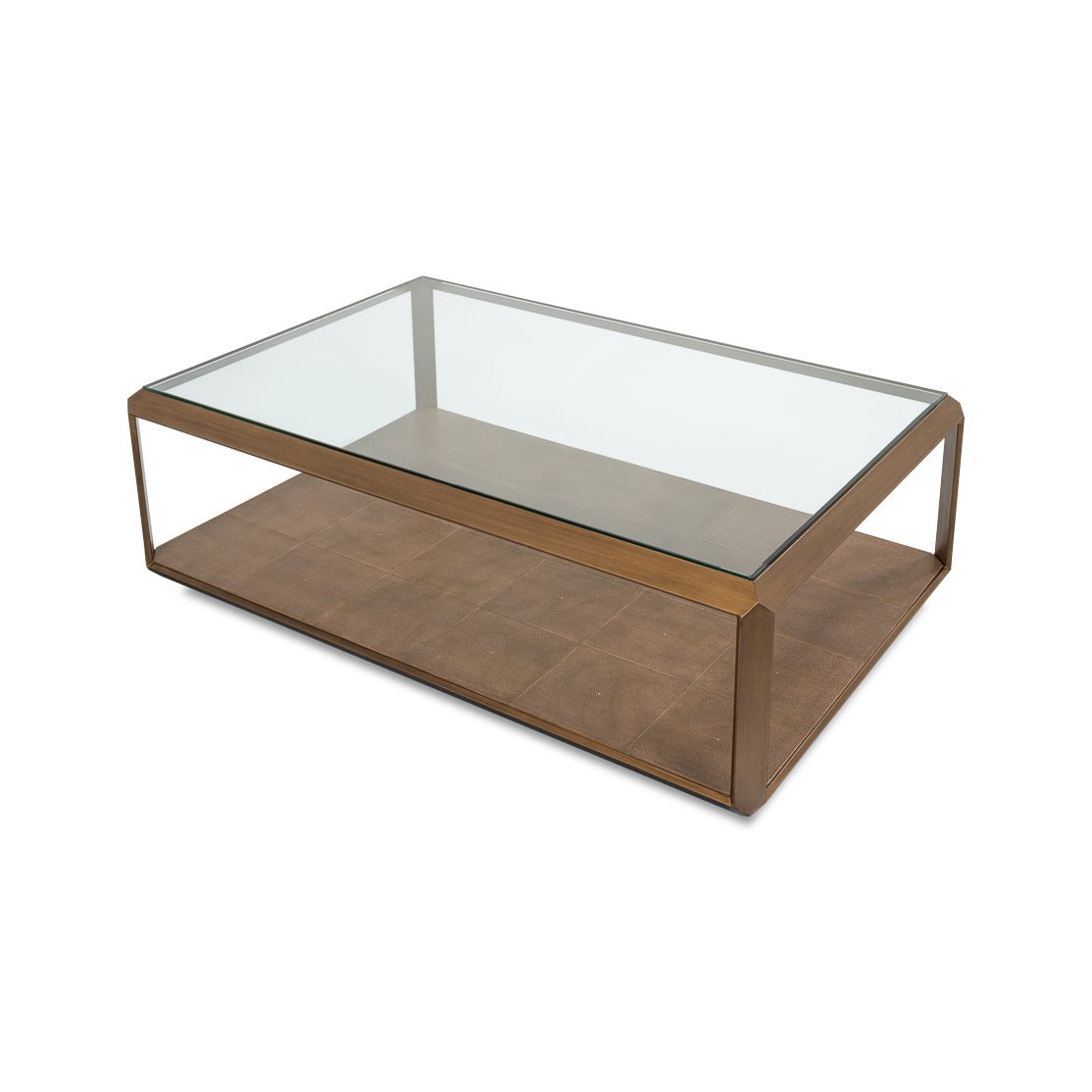 Modern Brass Finish Coffee Table - English Georgian America